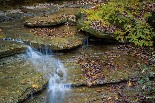 Rocky Ledges with Waterfall in Clifty Creek Park-Indiana